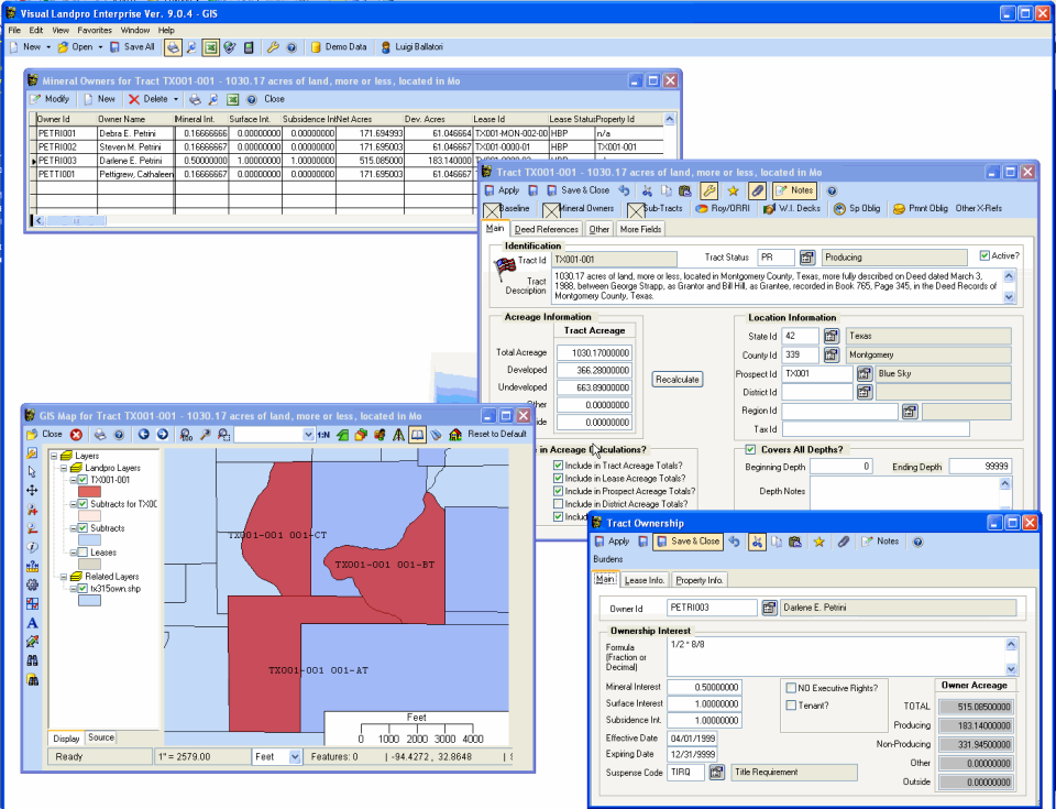 screenshot of Visual LandPro 2000